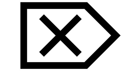 Bold Black X Symbol inside a Geometric Shape Graphic Design Element