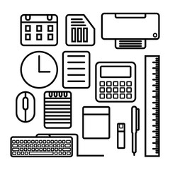 vector set of office icons