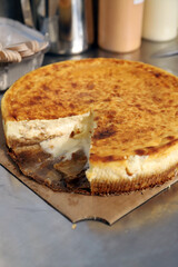 tarta de queso y galleta casera