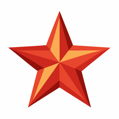 Shiny 3D Red and Orange Geometric Star