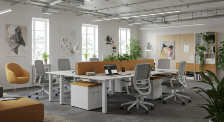 Fantastic Frontiers Immersive Appeal in Modern Office Space Architectural Renderings