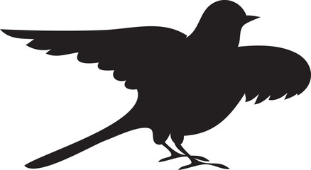 Silhouette Bird Flying Position