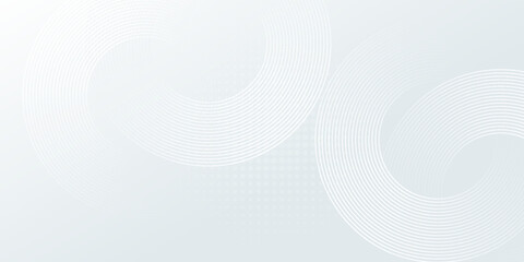 White abstract background. Modern circle lines pattern. Futuristic concept. Minimal geometric design.