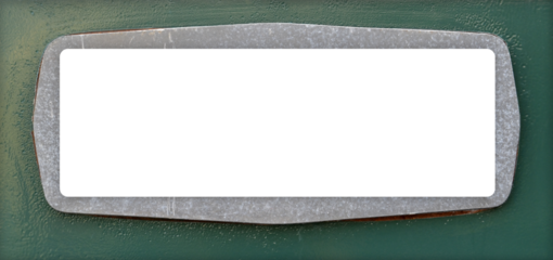 grey grunge steel frame label for name plate or room sign with copy space