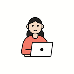 young woman with laptop