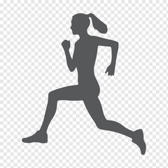 Men and women Running, People doing running exercises are isolated on a white background. jogging exercise silhouette set. Man and Woman silhouettes. Variety Design. EPS 10