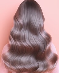 Fototapeta premium Luxurious Long Wavy Hair Cascading Down Back