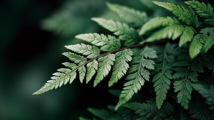 Fototapeta premium Close-up of lush green ferns, vibrant and detailed.