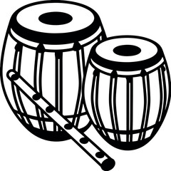 Silhouette  Indian Traditional Stylish Tabla