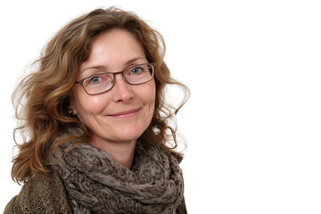 Obraz premium Portraits of smiling mature women wearing scarves PNG with a transparent background
