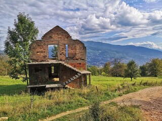 Abandoned House with Mountain View