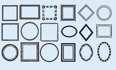 Set of Decorative vintage borders and frames set. Vector design. Photo frame for picture 