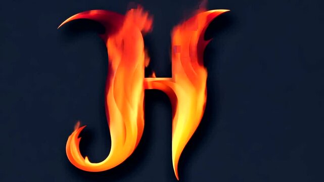 Fiery capital letter H