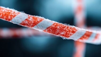 This image features caution tape against a soft blue bokeh background, highlighting themes of warning, alertness, and safety in various contexts and settings.