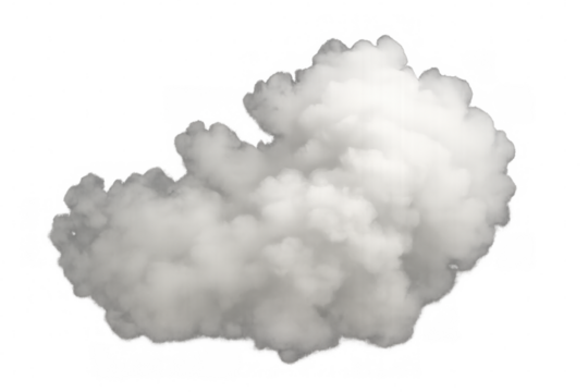 Wispy white cloud hovering against transparent backdrop, ideal for digital artwork, graphic design, and creative photo manipulation - Powered by Adobe
