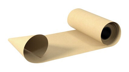 A rolled piece of brown paper, commonly used for wrapping or crafting.