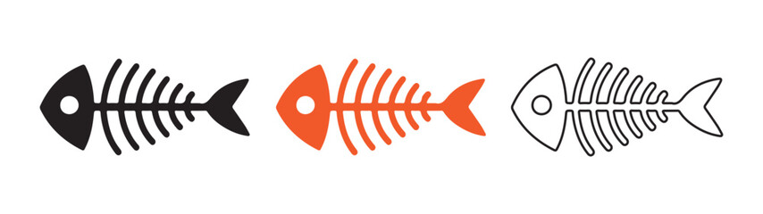 Skeleton of fish vector silhouette