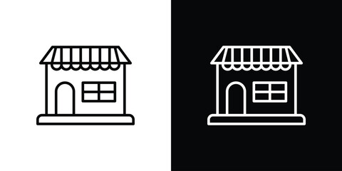 Obraz premium Marketplace icon in black. flat graphic vector icon