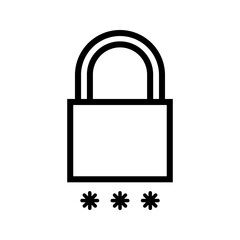 safety padlock icon Isolated flat vector in outline icon set eps 10