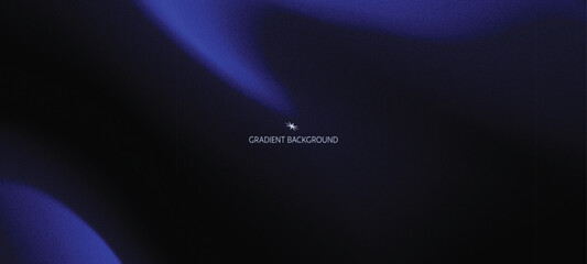 Abstract blue and black gradient background with soft curved light and dark contrast grainy texture