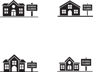 Fototapeta premium School Closure Icons Set
