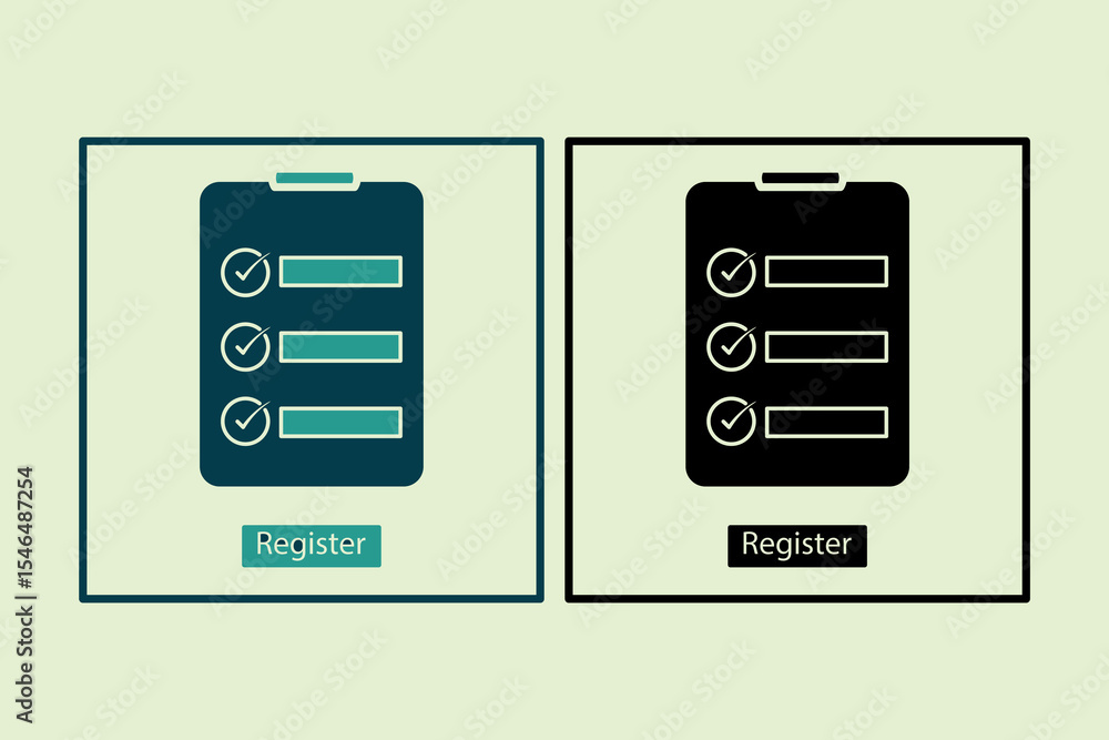 Poster register icon. icon related to ui elements. suitable for web site, app, user interfaces,element, pri