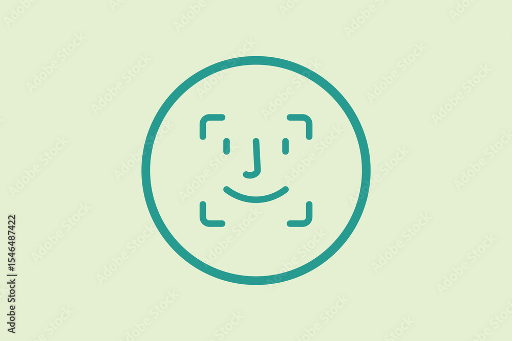 Poster face id icon. icon related to ui elements. suitable for web site, app, user interfaces,element, prin