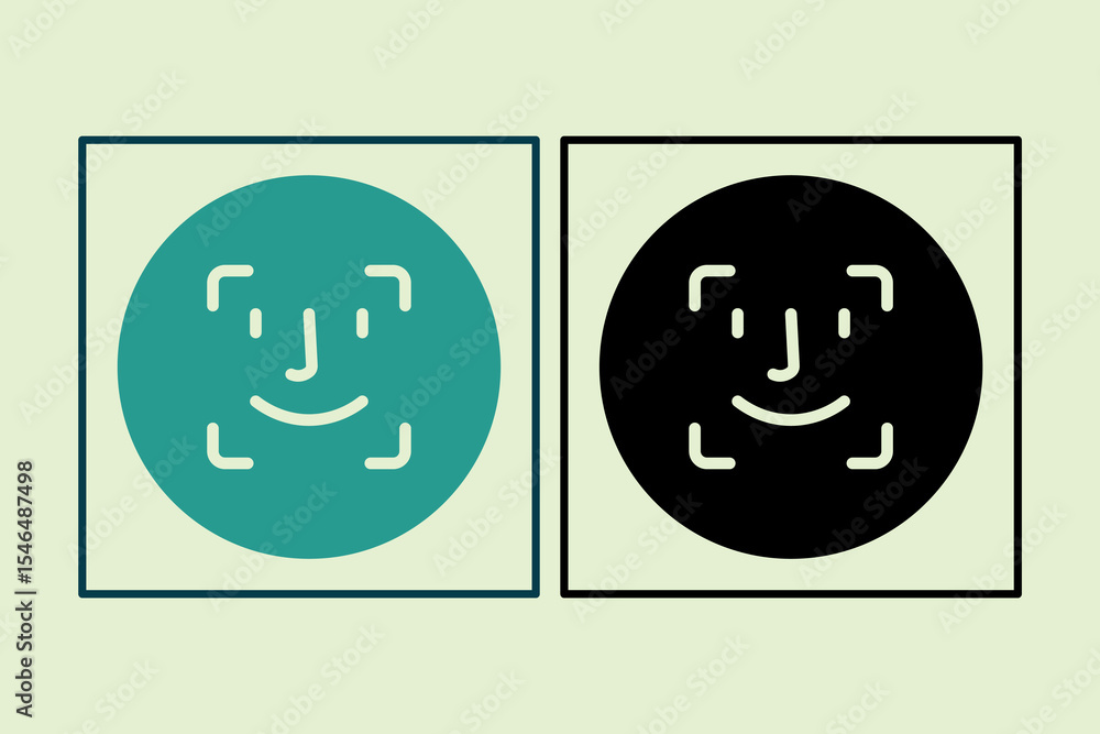 Poster face id icon. icon related to ui elements. suitable for web site, app, user interfaces,element, prin