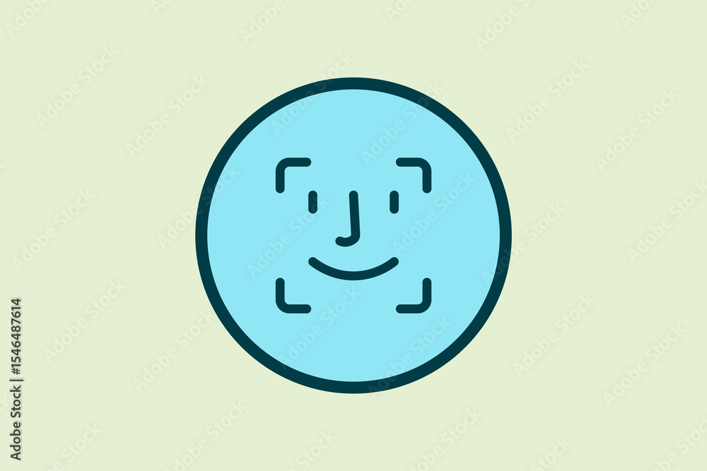 Poster face id icon. icon related to ui elements. suitable for web site, app, user interfaces,element, prin