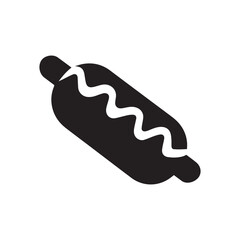 Hot dog Corndog with sausage and mustard vector illustration icon silhouette fast food symbol on white background