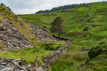 walking around Llyn y Gader in Snowdonia North Wales