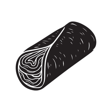 recommend clip art: Burrito and Wrap Silhouette Vector Symbol Mexican Street Food Icon