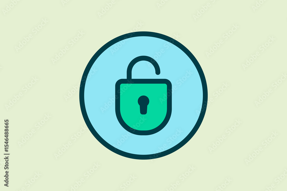 Poster unlock icon. icon related to ui elements. suitable for web site, app, user interfaces,element, print