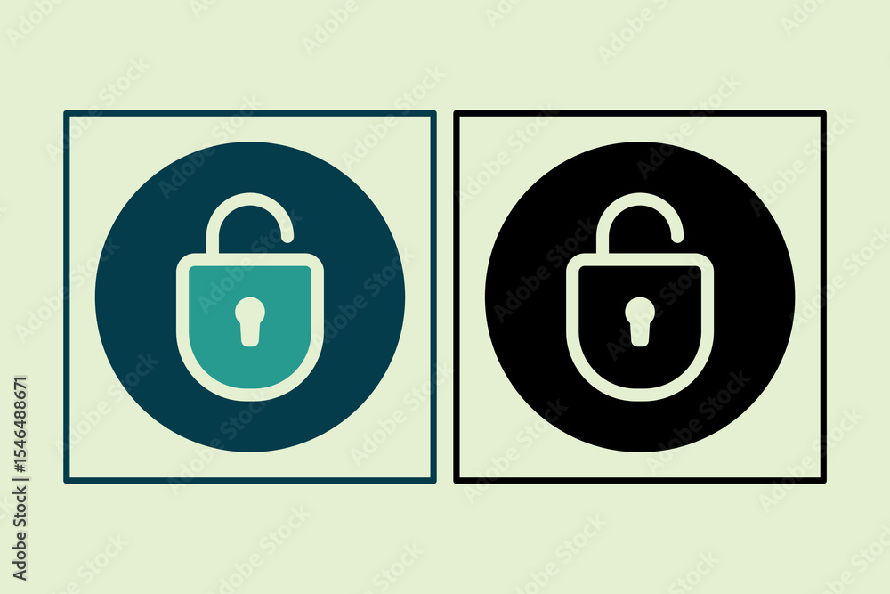 Poster unlock icon. icon related to ui elements. suitable for web site, app, user interfaces,element, print