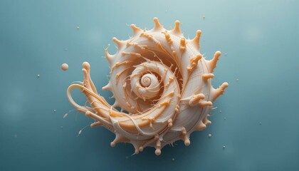 Fototapeta premium Elegant nautilus shell with fluid shapes and textures, reflecting oceanic beauty 