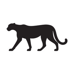 Obraz premium Cheetah silhouette vector art. Cheetah illustration on white background.
