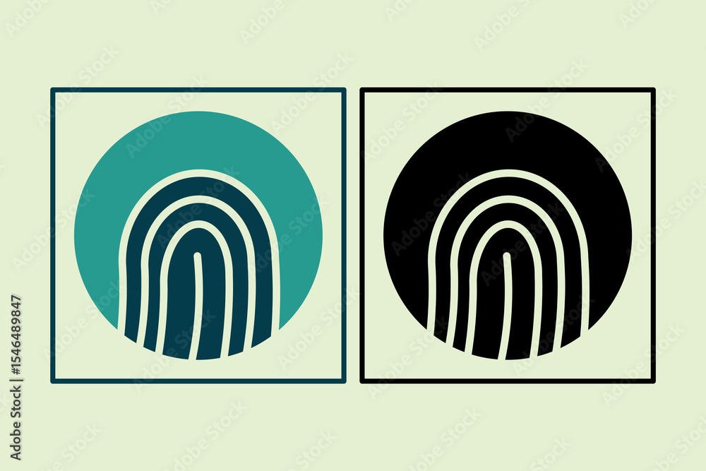 Poster fingerprint icon. icon related to ui elements. suitable for web site, app, user interfaces,element, 