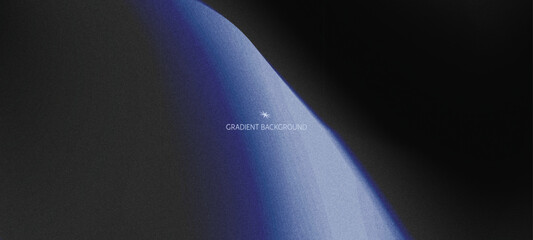 Abstract blue and black gradient background with soft curved light and dark contrast grainy texture