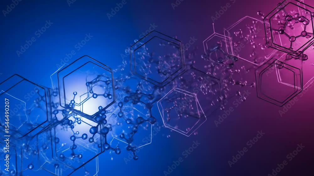 Aufkleber dynamic molecular structures abstract background visualization illustration digital design graphic