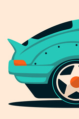 Rear view car illustration