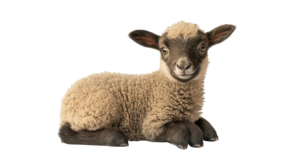 Cute lamb lying down