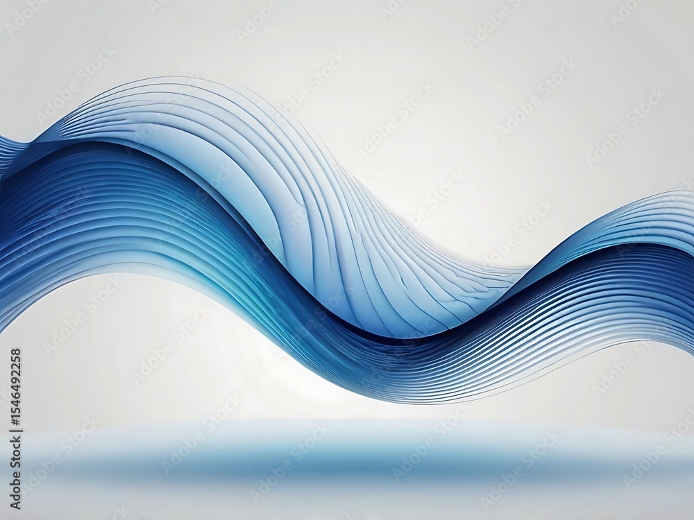 Poster abstract blue wave design on white background for modern art and digital presentation projects and c