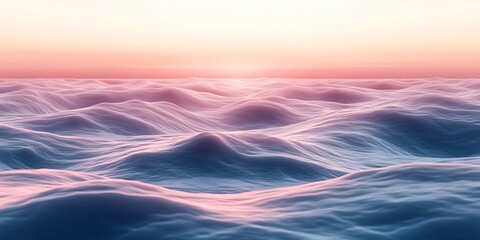 Pink and Blue Ocean Waves Serene Sunset Seascape Background