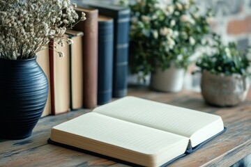vibrant color image of paper diary space note journal