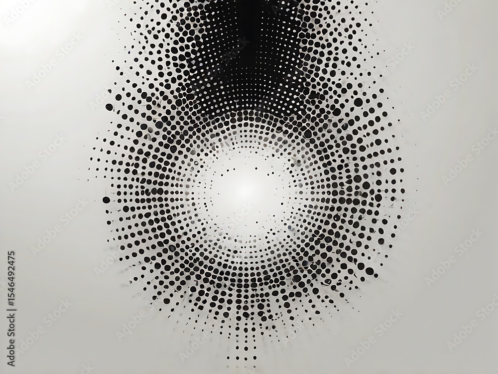 Poster abstract black and white dot pattern a mesmerizing circular design for modern art and creative visua