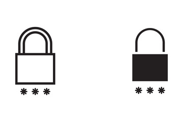 safety padlock icon Isolated flat vector in outline icon set eps 10