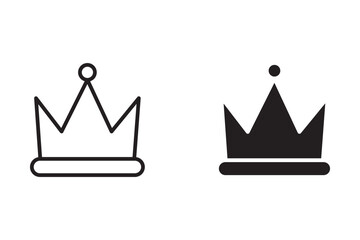 Big collection quality crowns icon vector icon. black line vector. set icon