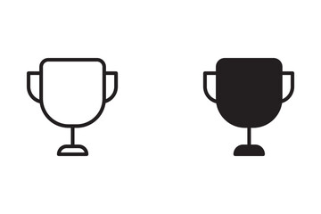 Trophy icon. Trophy cup, winner cup, victory cup icon. black line vector. set icon