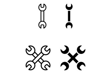 Wrench icon Isolated flat vector in outline icon set eps 10