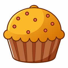chocolate muffin isolated on white